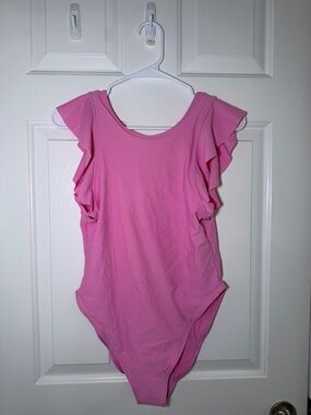Women’s Pink Ruffle Sleeve One Piece